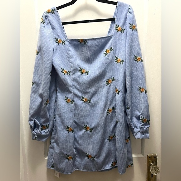CIDER Floral Print Corduroy Mini Dress Size Small - Picture 3 of 8
